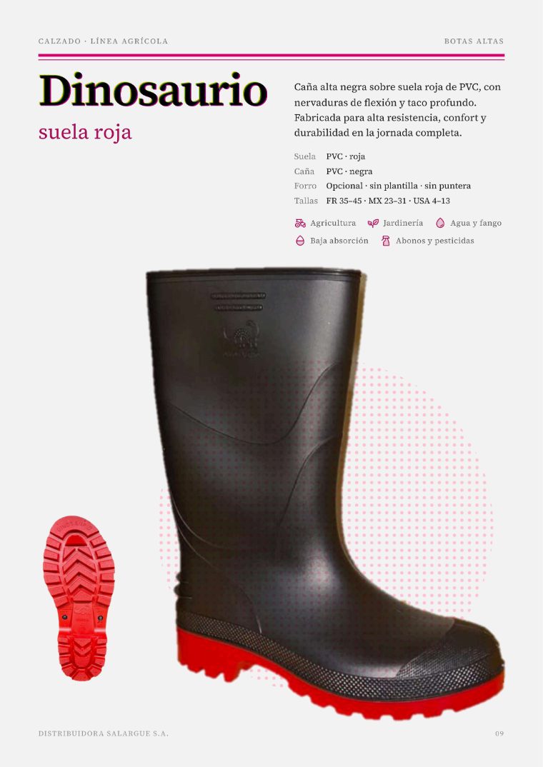 Dinosaurio suela roja